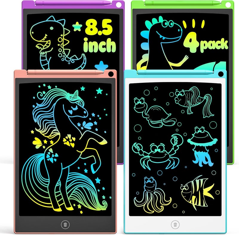 TECJOE LCD Writing Tablet Set, 8.5 Inch Colorful Doodle Board Drawing Tablet for Kids, Kids Travel Games Activity Learning Toys Birthday Gifts for 3-6 Year Old Boys Girls Toddlers Preschooler - Image 1